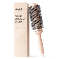AIMIKE round brush with nano-silver-ion-infused tech delivers sleek, frizz-free blowouts.