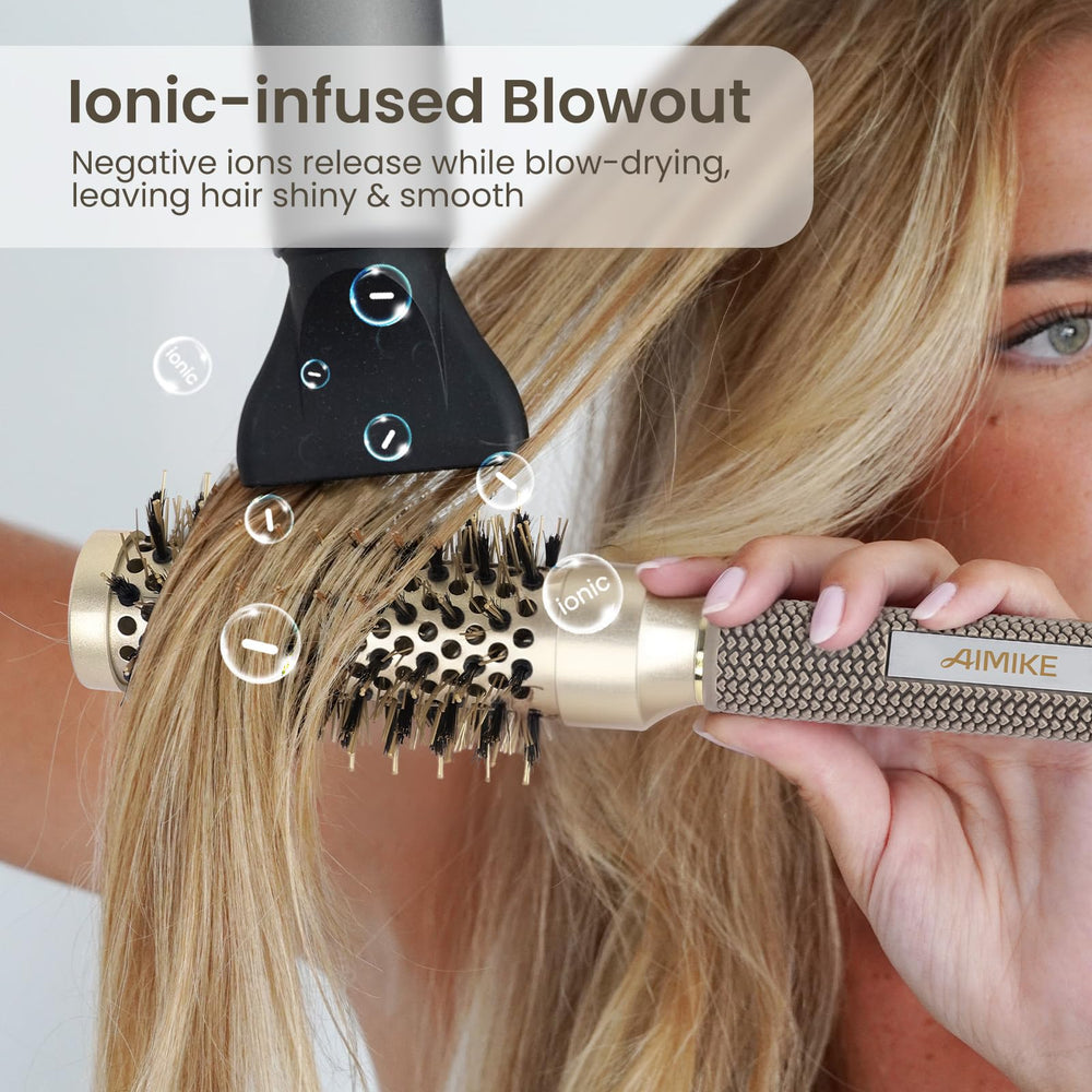 AIMIKE round brush delivers a glossy, smooth finish.