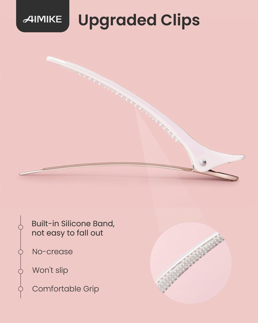 AIMIKE wet-hair-friendly-clip-in-action suggests safe management while styling wet hair
