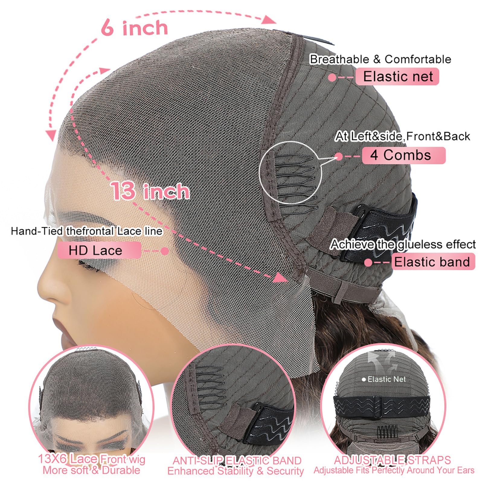 Aimking wig with bleached knot natural hairline and pre-plucked baby hair for realism.
