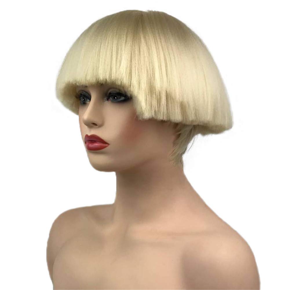 Aimole 8 inch short wig close-up focuses on heat-resistant Kanekalon fiber quality.