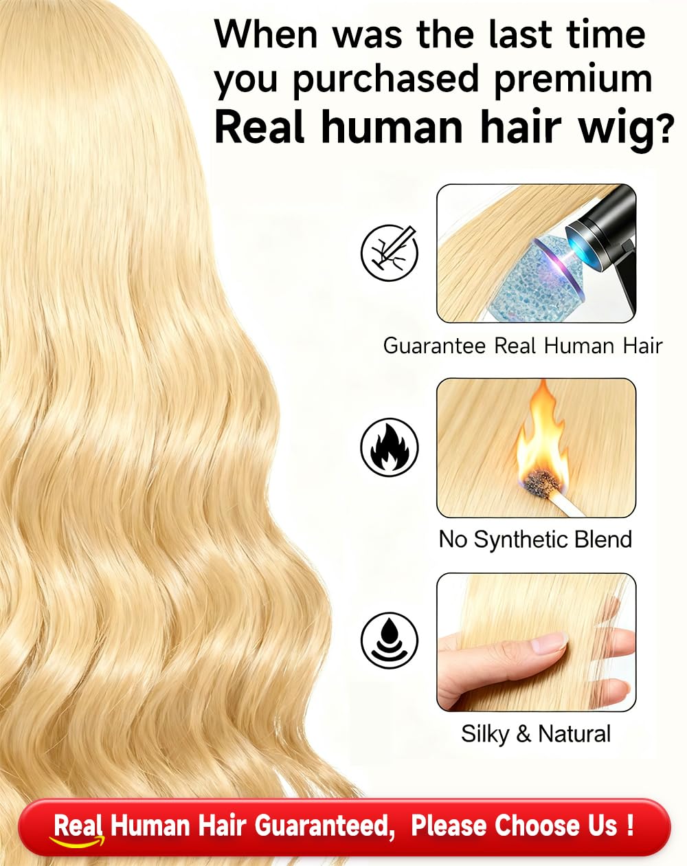 AIMPO 613 lace-front wig side view blonde with smooth, realistic silhouette.