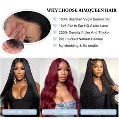 Aimqueen 13x6 hd lace closeup reveals invisible knots and breathable cap for daily wear