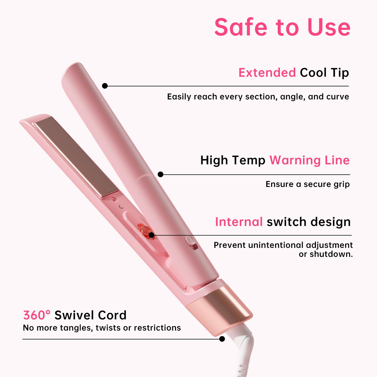 AIMSEE 360 swivel cord enables flexible angles during styling.