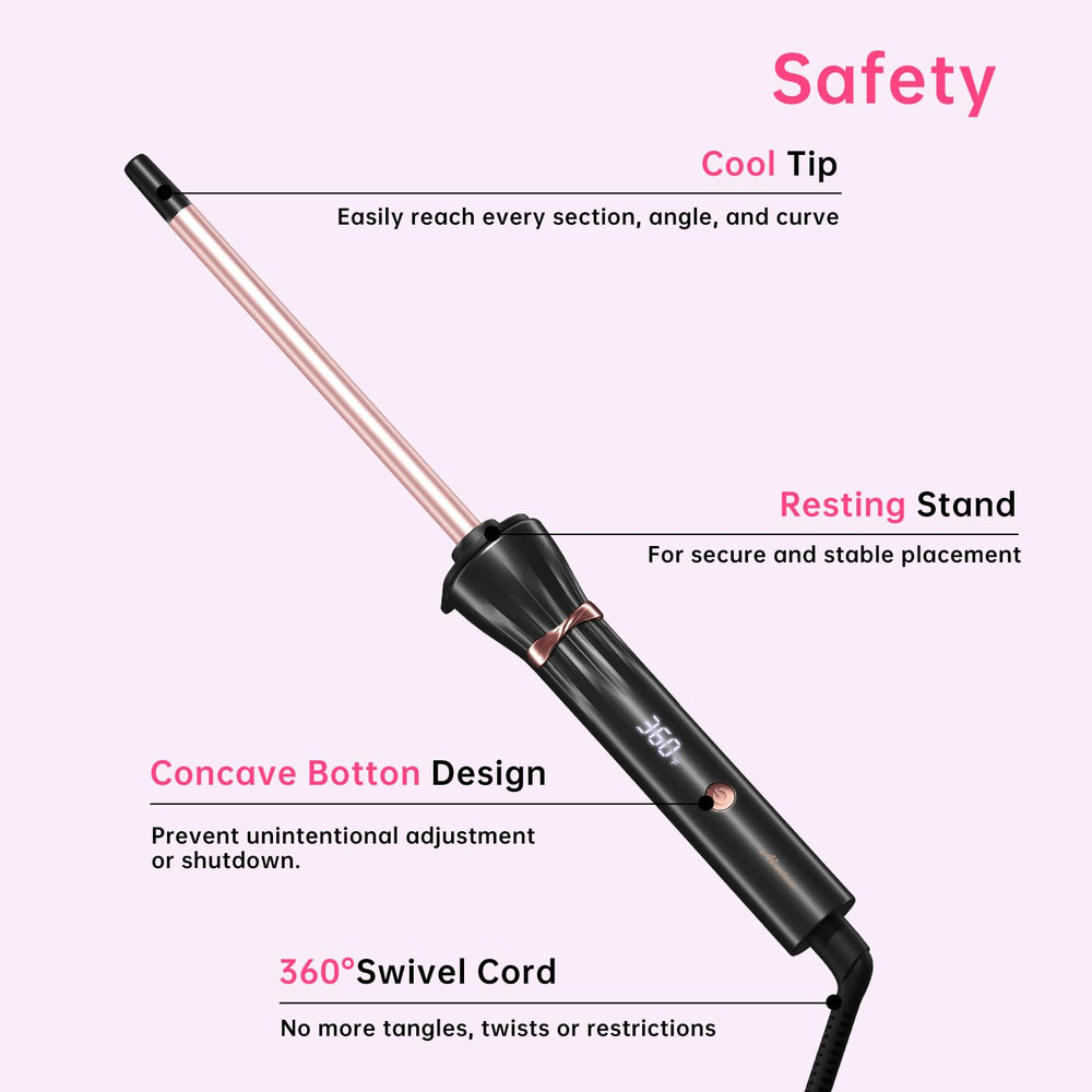 AIMSEE 6-inch barrel makes long hair easier to wrap and curl.