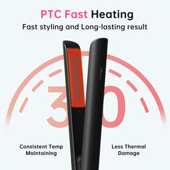 AIMSEE mini flat iron arc body design for a comfortable grip during styling