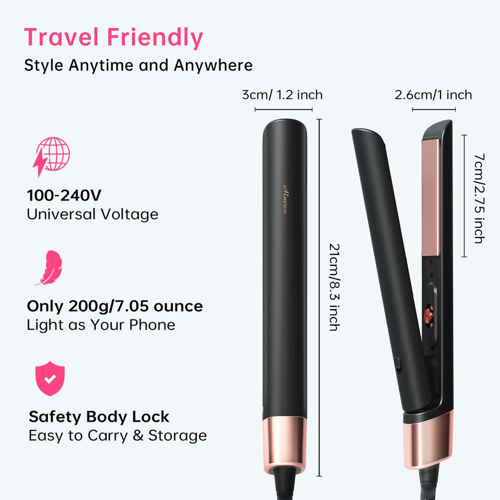 AIMSEE mini flat iron safety features keep you protected during styling