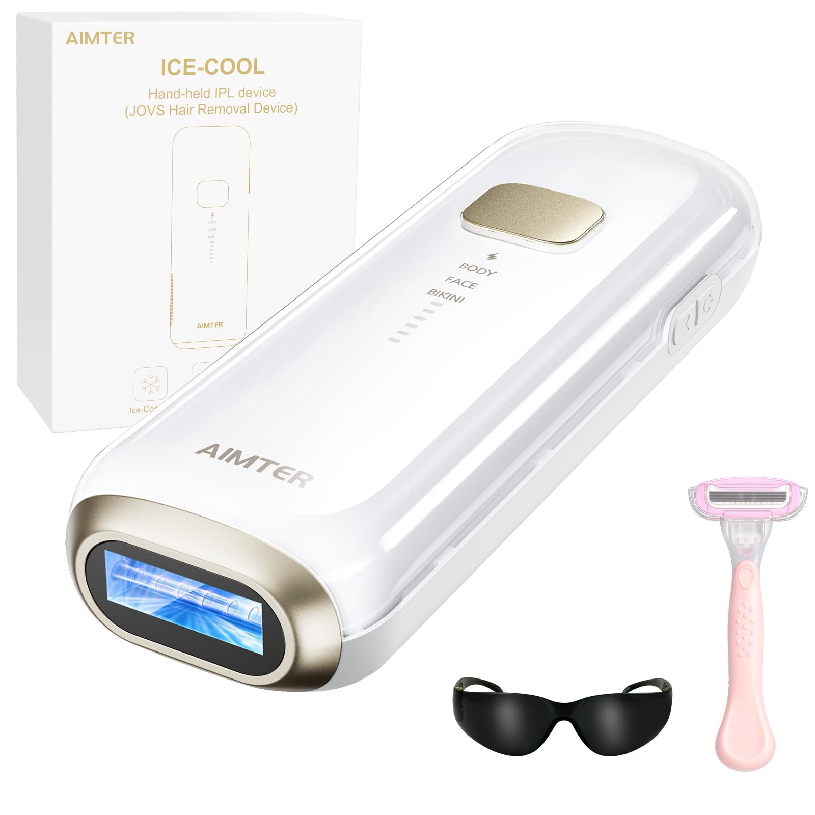 AIMTER laser hair removal device front view for convenient at-home use.