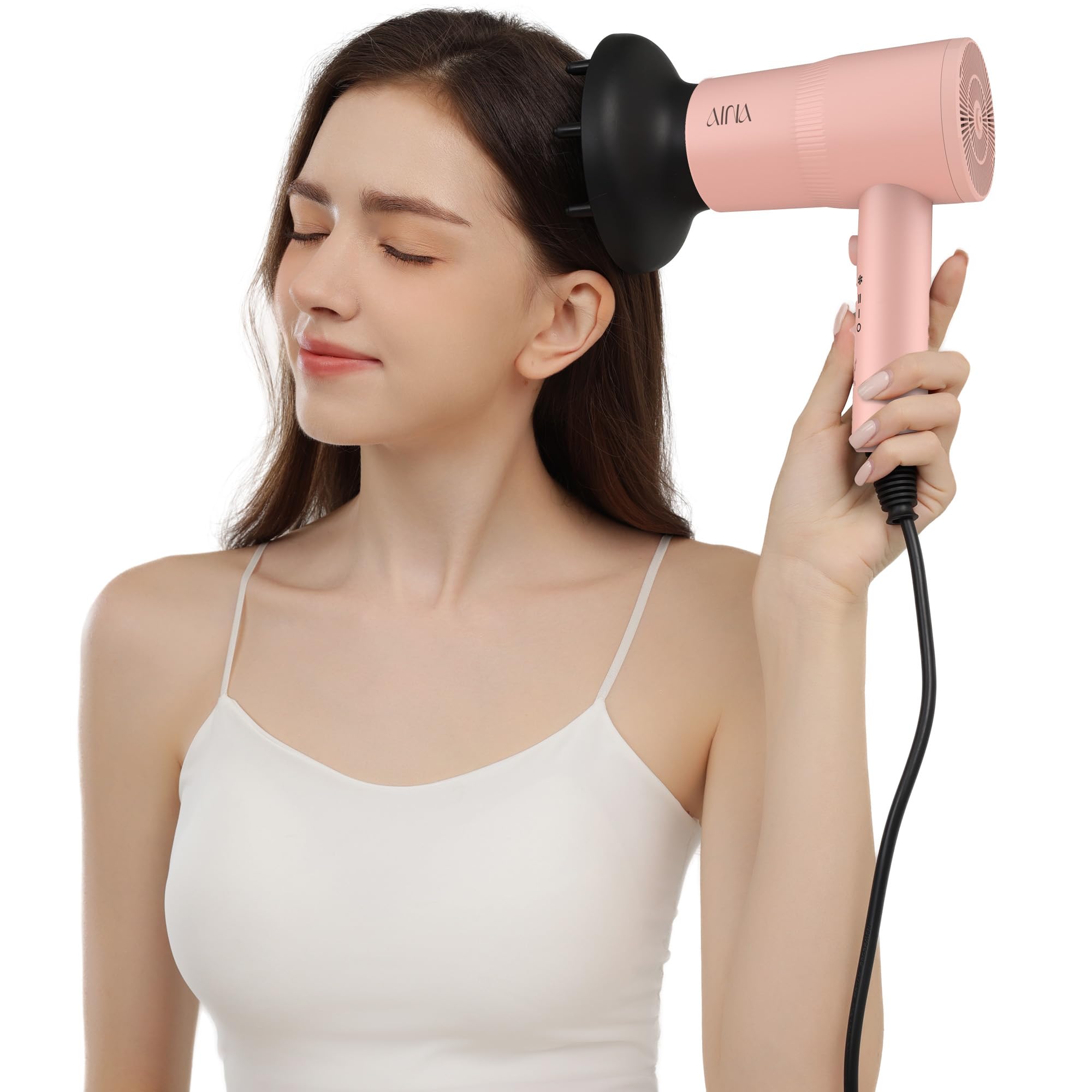 AINA hair dryer cold shot locks in style with cool air.
