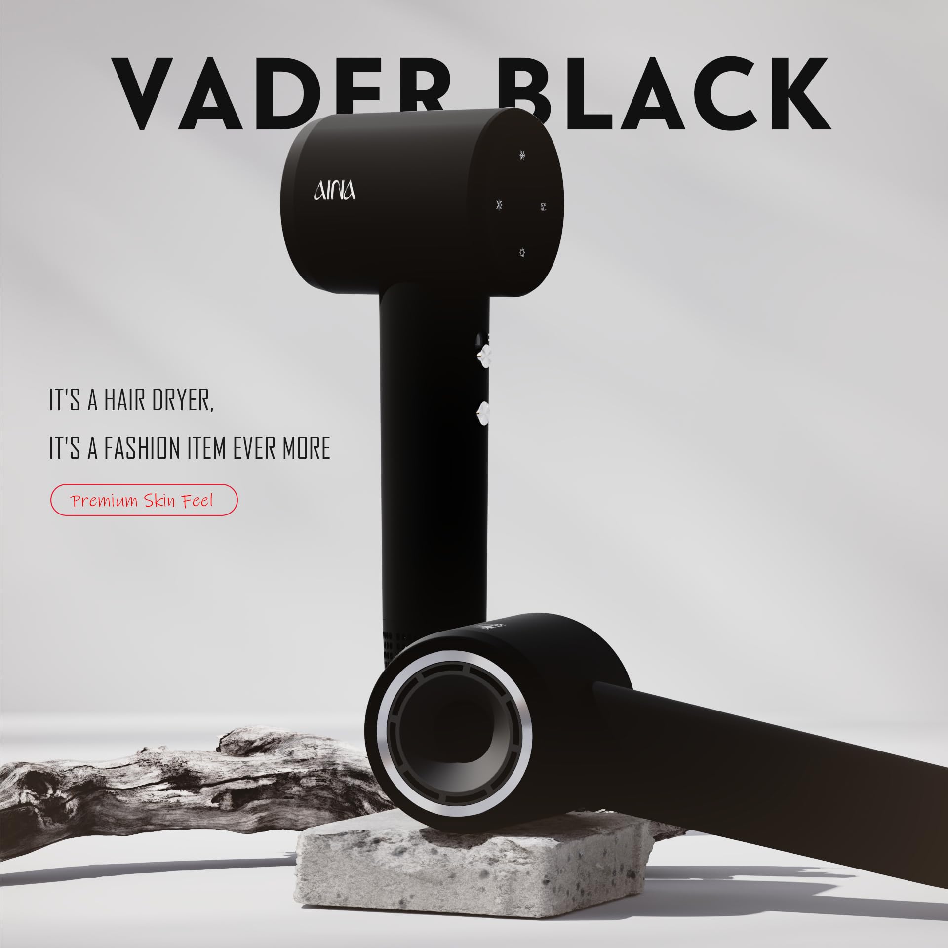 AINA Vader Black finish offers premium look and gift-ready appeal.