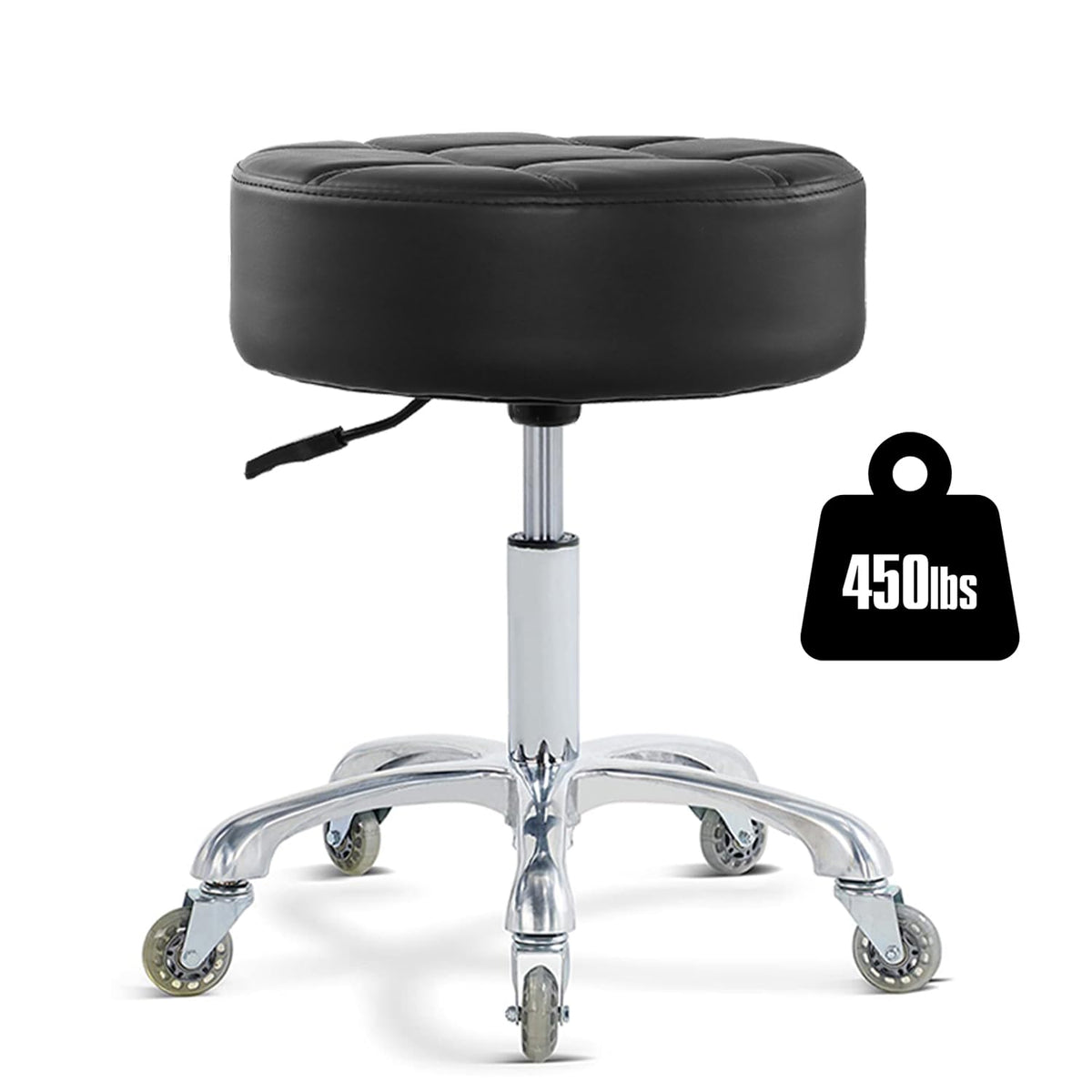 Ainilaily rolling stool cushion closeup highlights ultra thick 4.7-inch cushion for lasting comfort.