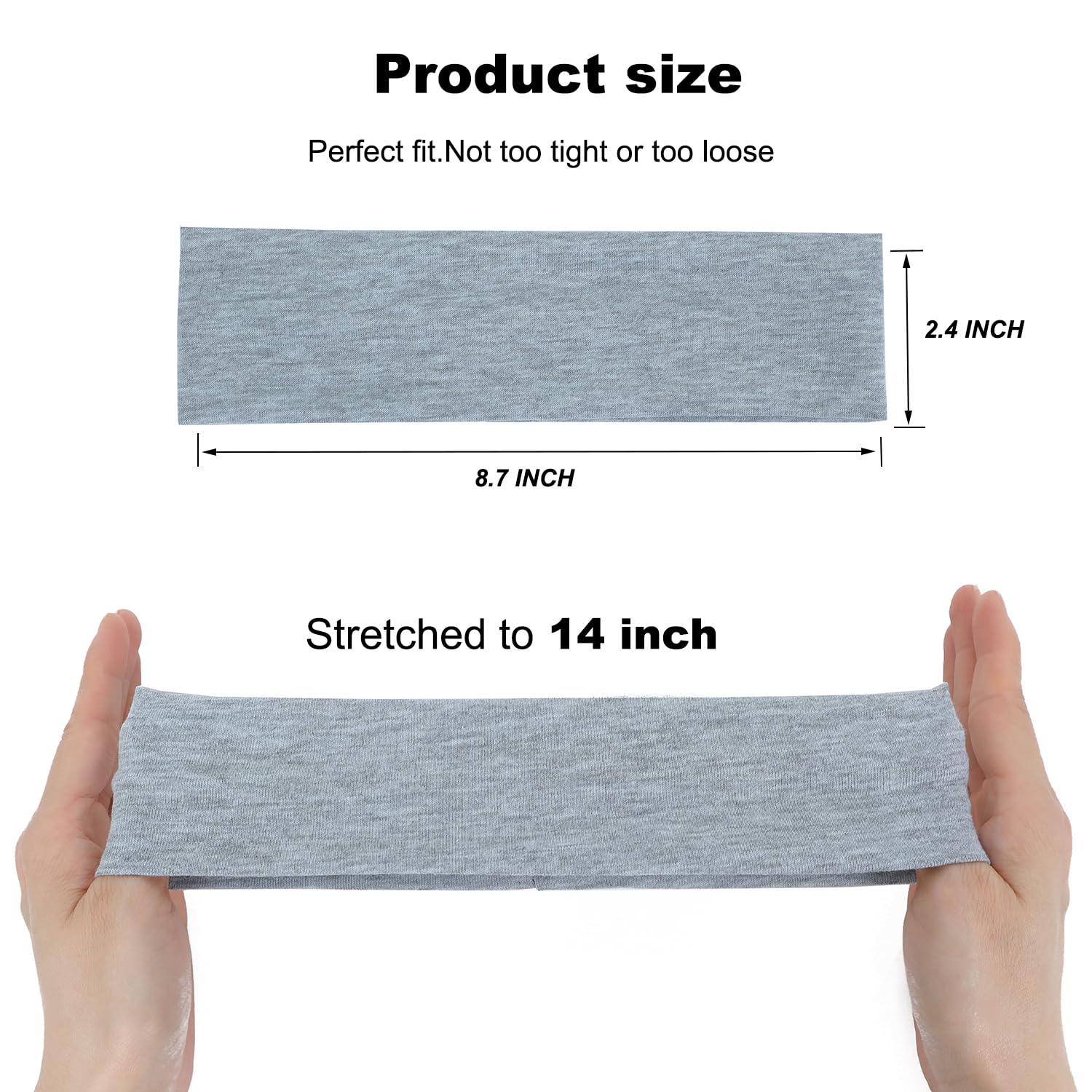 Ainitops headbands non-slip fit closeup showing secure grip
