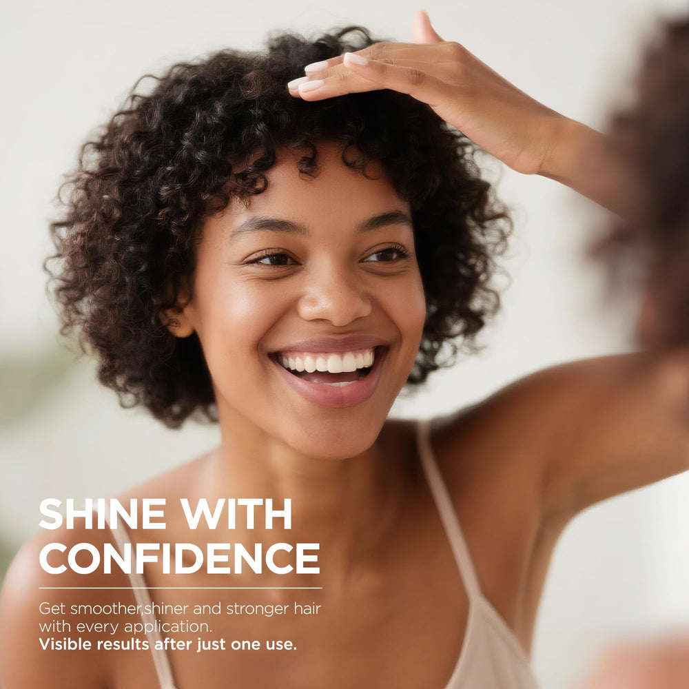 AIPILER Batana Oil on wet hair shows frizz reduction and moisturized strands.