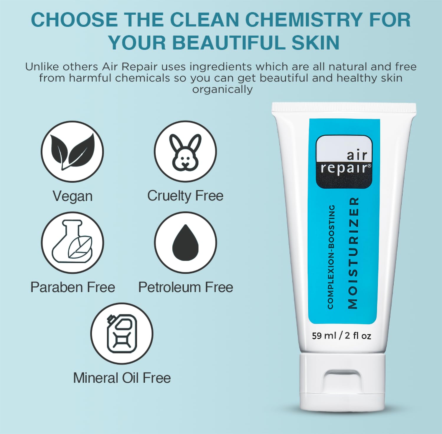 Air Repair Skincare Complexion Moisturizer with rosehip oil nourishes dry skin.