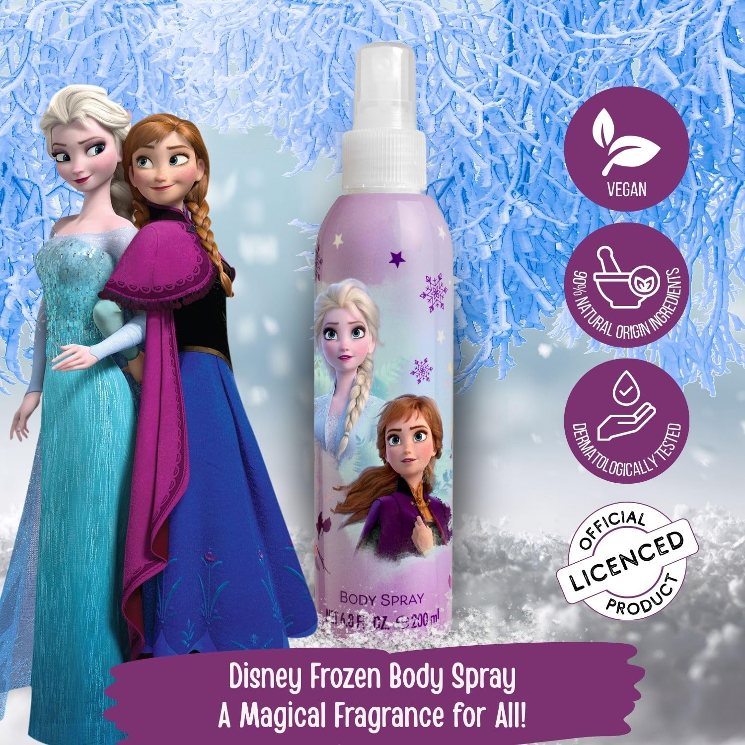 Air-Val Disney Frozen II spray nozzle delivering fine fragrance mist.