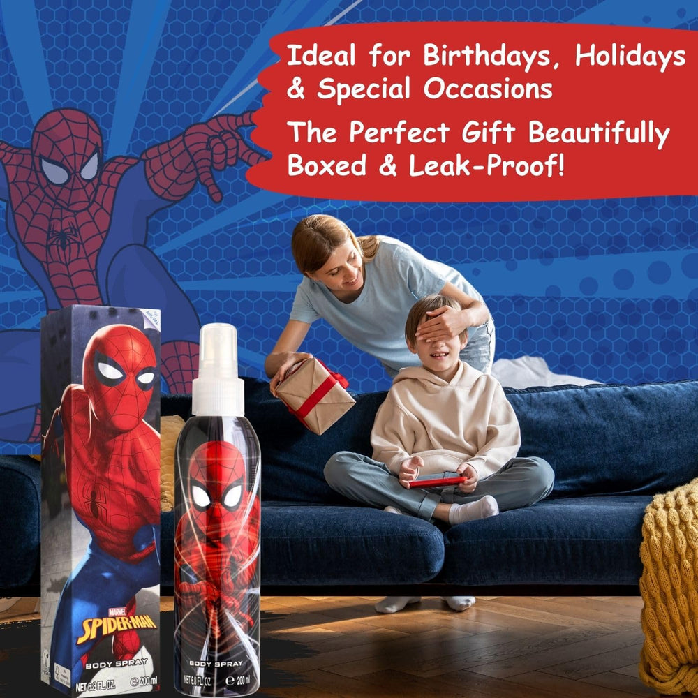 Air-Val Marvel Spider-Man kids cologne in hand for daily wear.