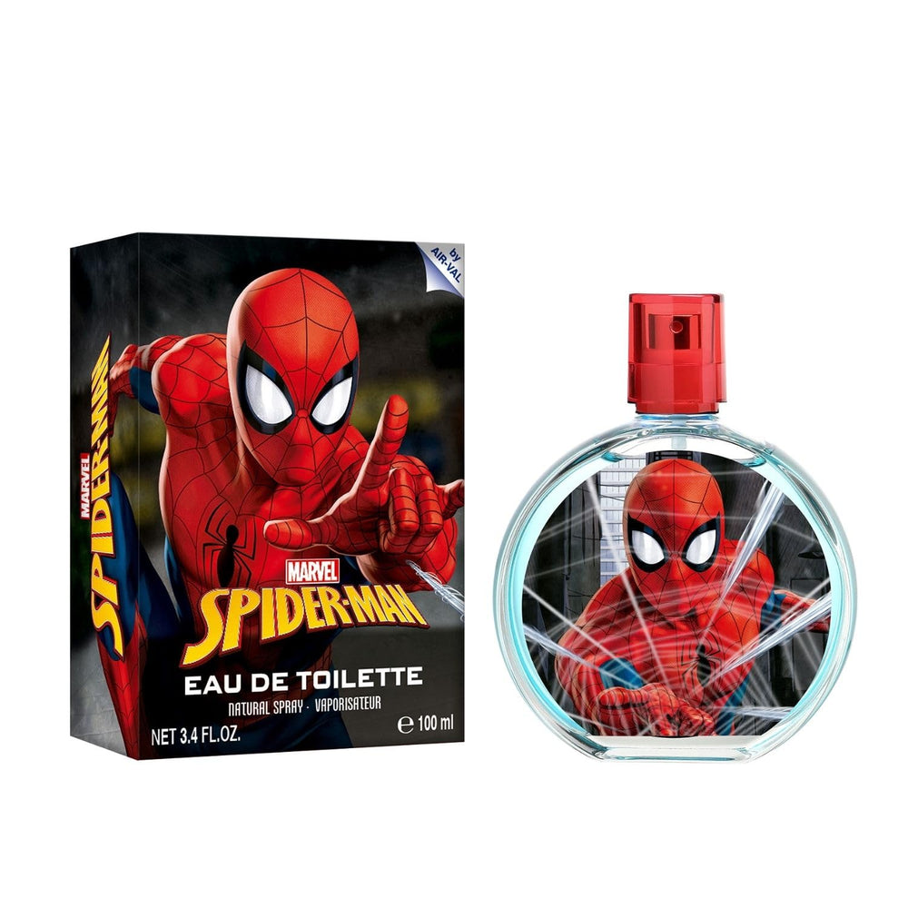 Air-Val Spiderman Ultimate bottle on desk with citrus freshness.