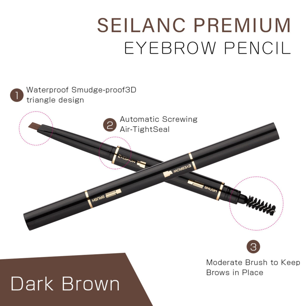 AIRCLE SEILANC Eyebrow Pencil 2 Pack side view featuring the brush end for grooming.