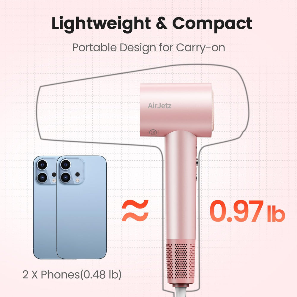 AirJetz cool-shot helps set hairstyle with a refreshing finish.