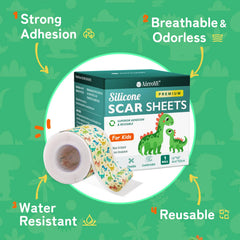 AirroYE Dinosaurs silicone scar sheet breathable fabric helps reduce irritation during wear.