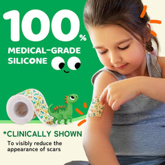 AirroYE Dinosaurs silicone scar sheet closeup material highlights ultra-thin breathable fabric.