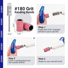 AIRSEE 180-grit sanding bands for drill compatibility and shaping
