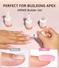 AIRSEE Builder Nail Gel apex-build image shows a strong, well-shaped nail curve.