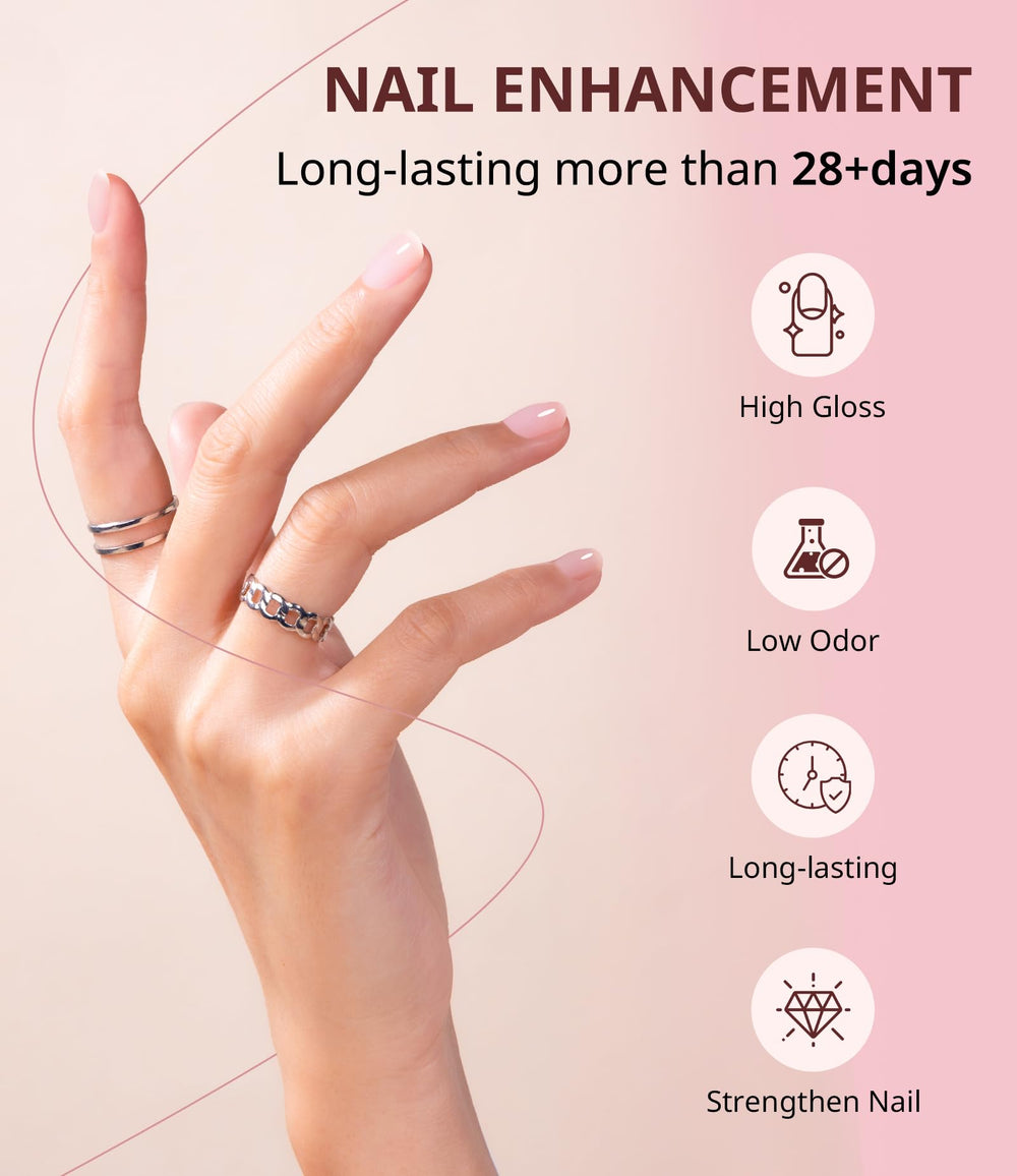AIRSEE Builder Nail Gel length-extension demonstrates extended length with secure base.
