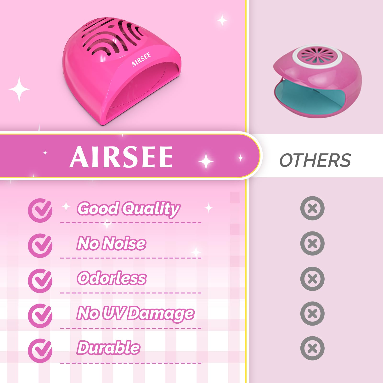 AIRSEE Kids Nail Dryer travel-friendly—compact for parties, sleepovers, and family trips.