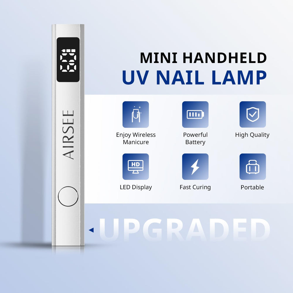 AirSEE lámpara UV LED, curado rápido para gel y esmalte en minutos.