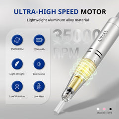 AIRSEE nail drill battery life with 2000 mAh for long cordless sessions