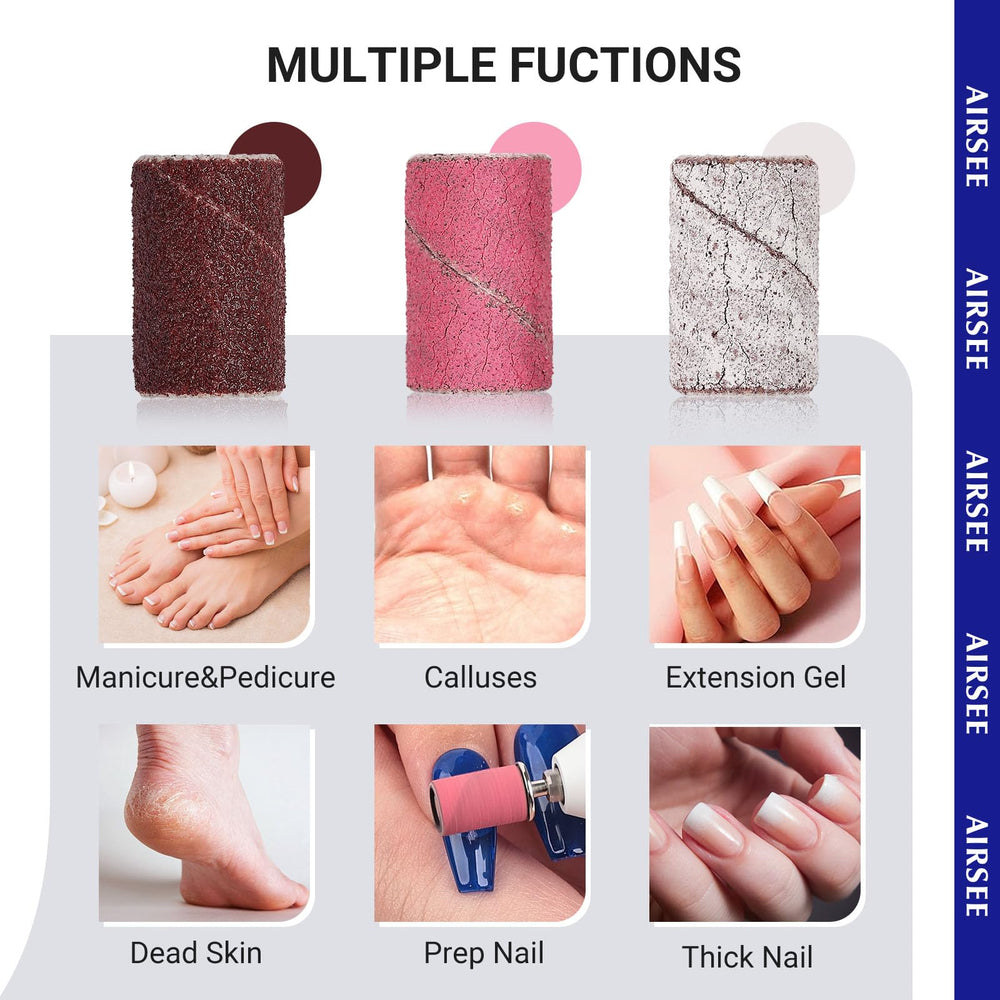 AIRSEE portable nail sanding bands kit for on-the-go nail art