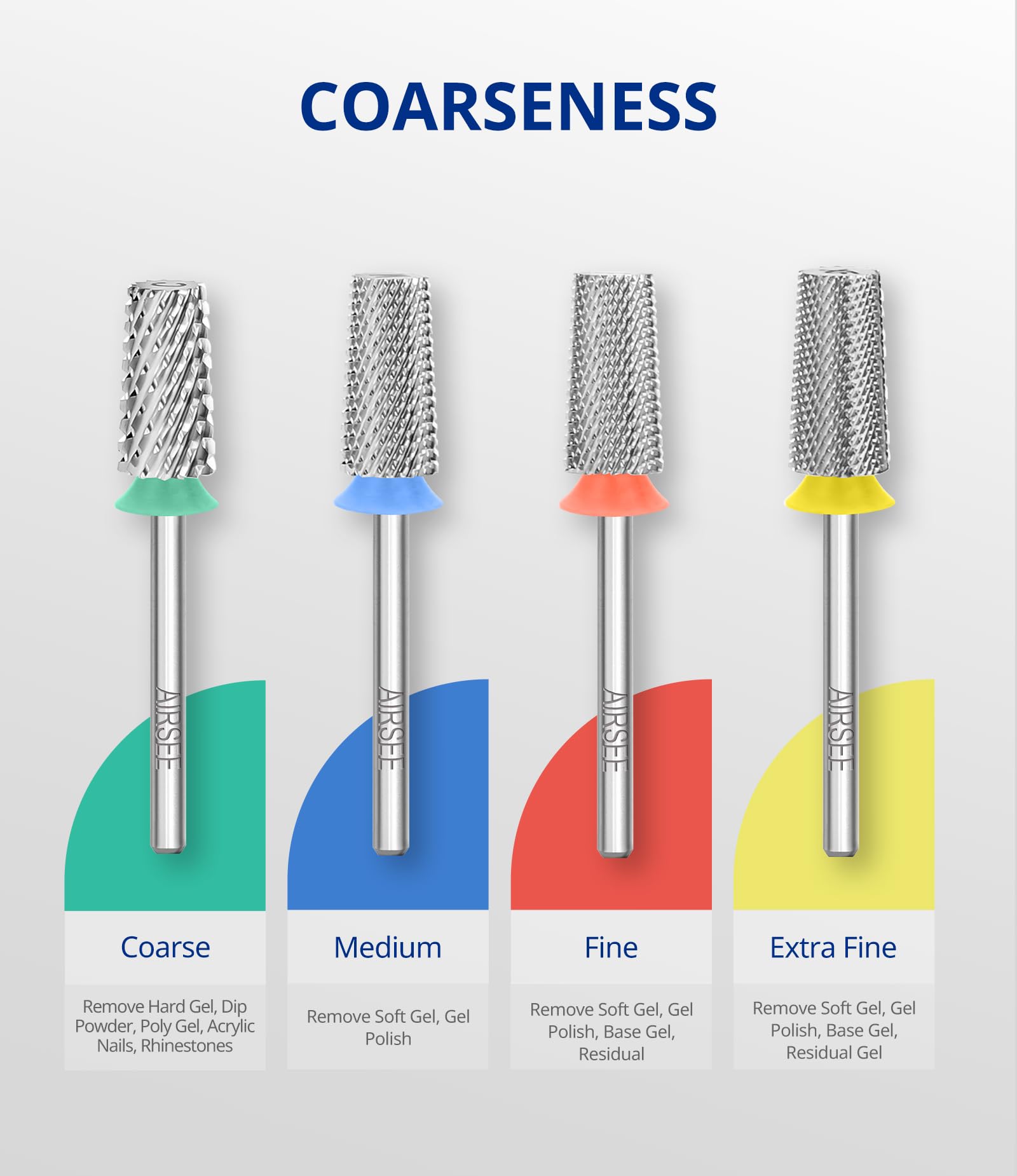 AirSEE drill bit suitable for soft gel and gel polish removal