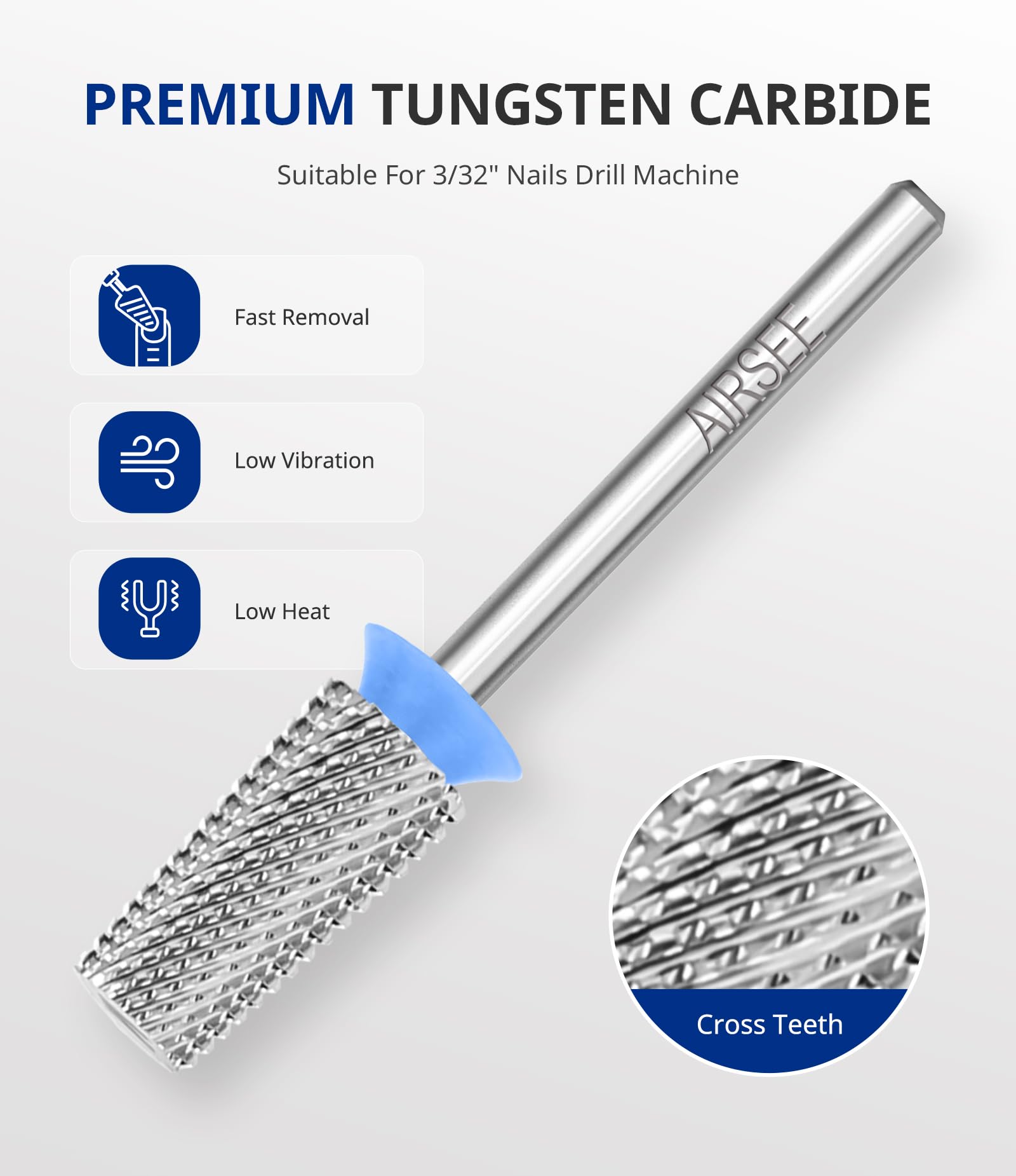 AirSEE drill bit close-up showing 3/32-inch shank compatibility