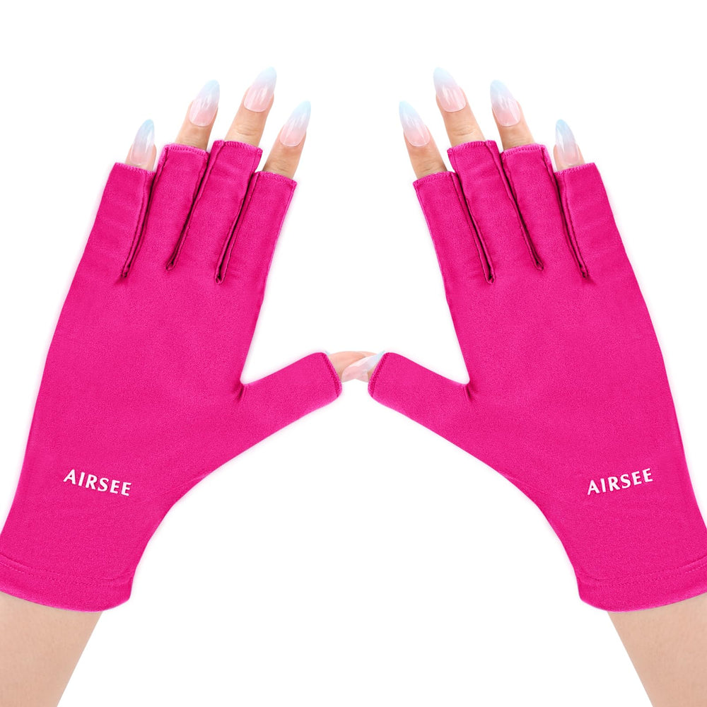 AIRSEE UV Gloves for nail art protect hands with 99% UV shielding.