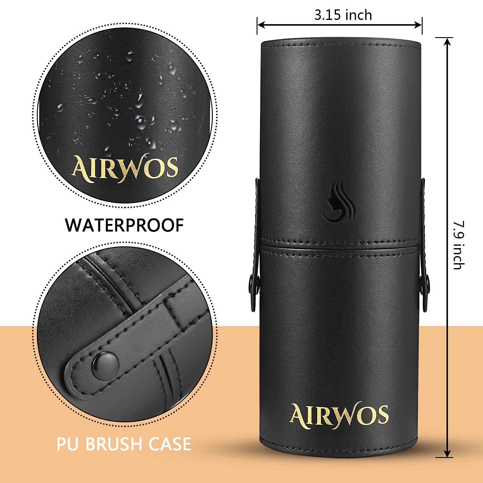 AirWos powder brush delivers even, natural-looking finish.