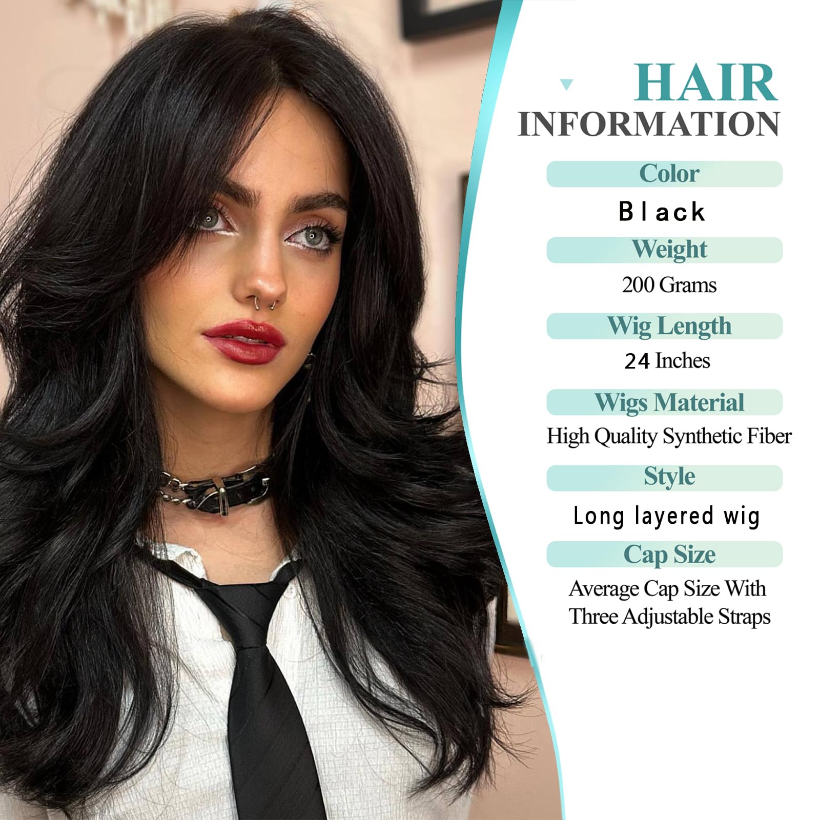 Aisaide layered wavy butterfly-cut wig adds volume and face-framing style.