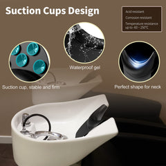 AISEELY neck rest mounted on salon sink demonstrates slip-resistant stability