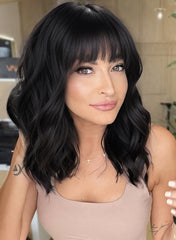 AISI HAIR Bob Curly Wig front view for natural everyday wear