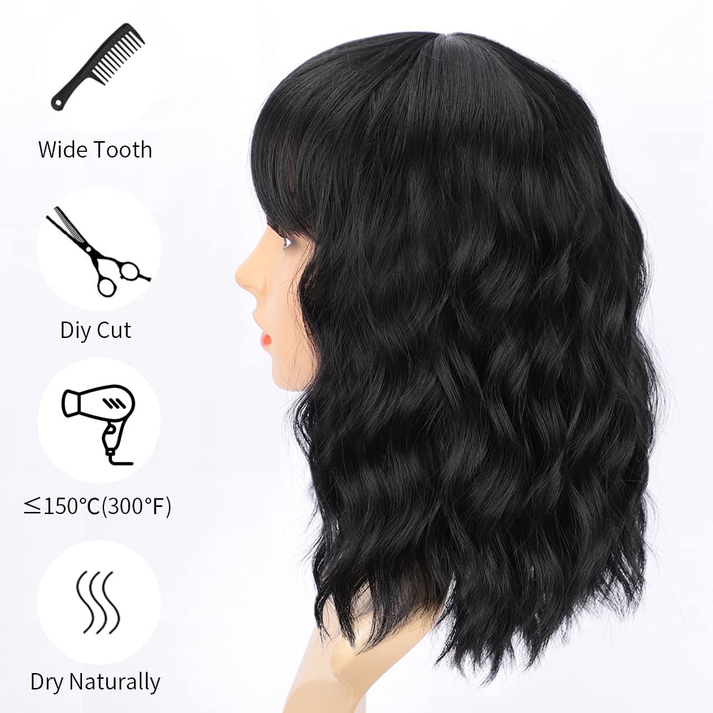 AISI HAIR Bob Curly Wig side view demonstrates smooth curls and finish
