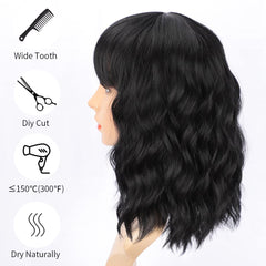 AISI HAIR Bob Curly Wig side view demonstrates smooth curls and finish