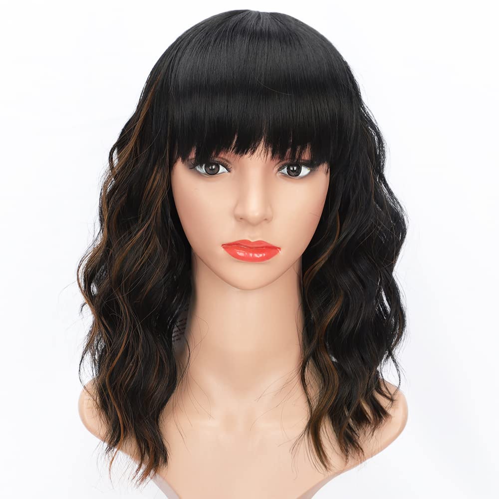 AISI HAIR wavy bob texture closeup reveals soft synthetic fibers for a realistic feel