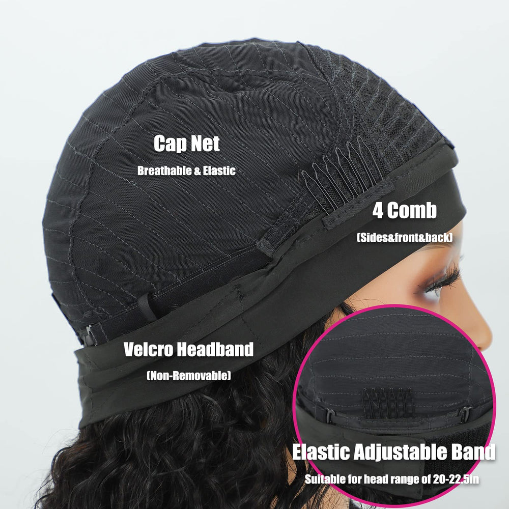 AISI QUEENS headband wig cap size 20-21 inch ensures balanced, comfortable fit