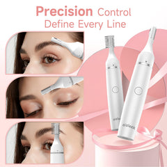 aisleek eyebrow trimmer with guide comb for precise shaping.