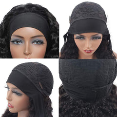Aiterina headband wig deep wave 12in closeup texture highlights softness and bouncy curls.