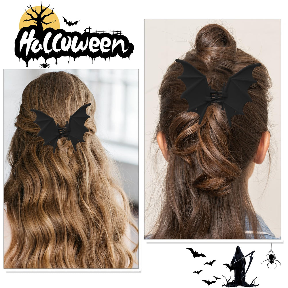 AIUPUOC bat claw hair barrette side view demonstrates secure hold.