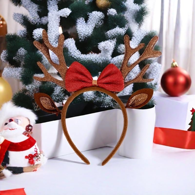 AIUPUOC two-color Christmas headband pairs with many outfits for seasonal wear.