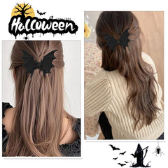 AIUPUOC women's bat hair barrette adds gothic charm to Halloween outfits.