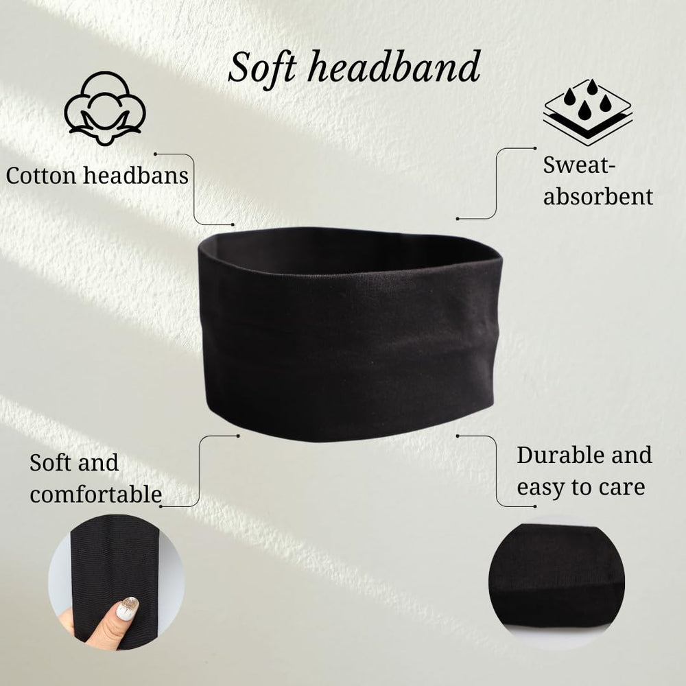AIWLZOS classic black headband pairs with any outfit for sport or casual wear.