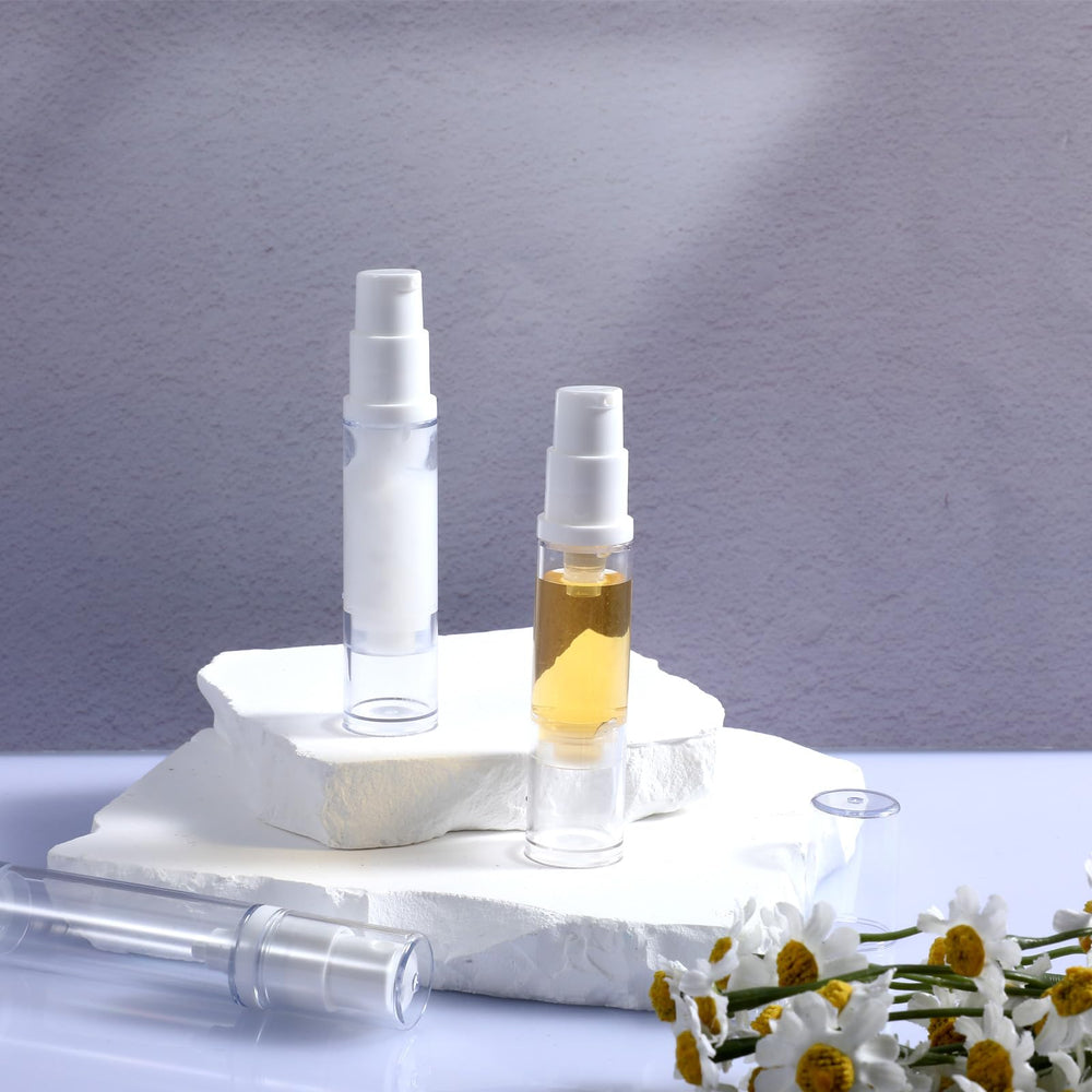 Aiyorse airless pump bottle closeup—leak-free design supports clean, hygienic use.